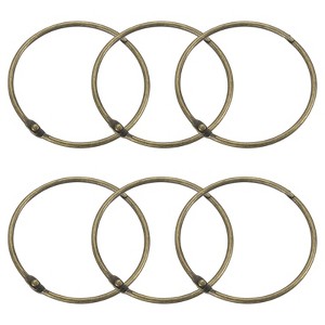 Unique Bargains Carbon Steel Loose Leaf Binder Snap Shower Curtain Rings 6 Pcs - 1 of 4