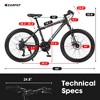 RISOKEYS 24 Inch Adult Mountain Bike 21-Speed Steel Frame Bikes,Dual Disc Brakes and Front Suspension Mountain Bike,for Trail,Commuting - 3 of 4