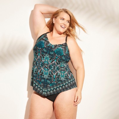 aqua green plus size swimwear