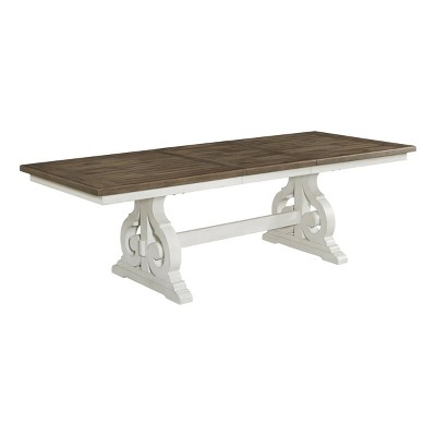 Drake Dining Table Rustic White/French Oak - Intercon