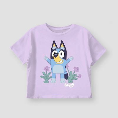 Girls' Bluey Short Sleeve Graphic Boxy T-Shirt - Purple