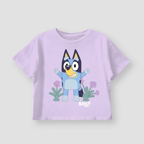 Girls' Bluey Short Sleeve Graphic Boxy T-shirt - Purple : Target