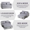 INFURNIC Sofas 3 in 1 Convertible Sleeper Pull Out Loveseat with Adjustable Backrest Velvet Pockets for Living Room, Grey, 52.75"*33.46"*31.1" - 2 of 4