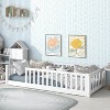 Acekool Twin Size Kids Floor Bed with Guard Rails, Montessori Style Low Bed Frame, Play Space, White, Easy Assembly - 4 of 4