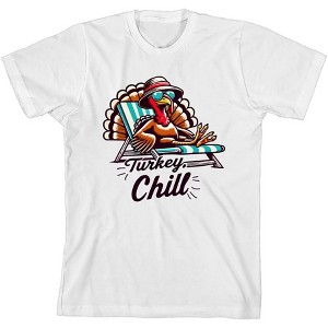 Thanksgiving Turkey Chill Adult Crew Neck Short Sleeve Tee - 1 of 2