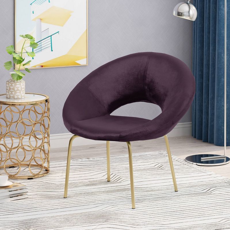 Pincay Modern Glam Velvet Accent Chair - Christopher Knight Home, 3 of 9