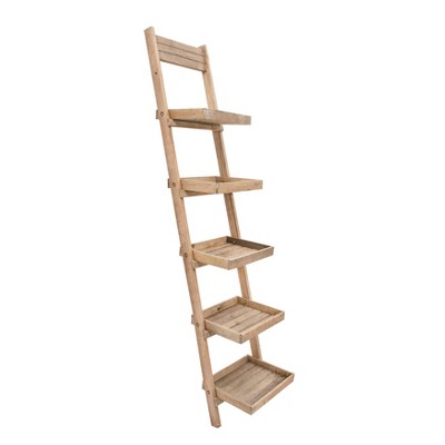 77" Wood/Metal Ladder Shelf Brown - Sagebrook Home