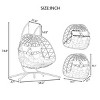 Coolbibila 2 Person Patio PE Wicker Hanging Swing Basket Egg Chair with Stand,Outdoor Indoor Garden Cushion Hammock Egg Chair for Bedroom - 4 of 4