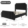 Velvet Upholstered Platform Bed Frame with 50.2" Headboard, Vertical Channel Tufted Design, Nailhead Trim and Footboard, No Box Spring Required. - 2 of 4