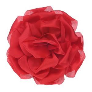 Unique Bargains Handmade Dainty Satin Fabric Big Peony Rose Flower Brooches Hair Clips 1 Pc - 1 of 4