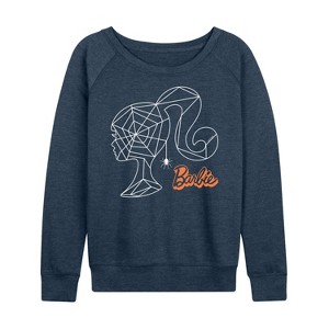 Women's - Barbie - Web Head Lightweight French Terry Wide Neck Long Sleeve Shirt - 1 of 4