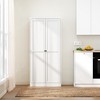 Gulches Modern Farmhouse 61" White Metal Kitchen Pantry Cabinet - 4 Adjustable Shelves, 110lb Capacity, Freestanding - 4 of 4
