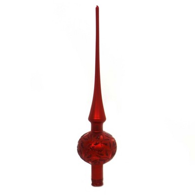 Tree Topper Finial 12.0" Delights Red Matte Finial Tree Topper Christmas  -  Tree Toppers