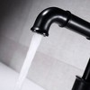 Yukimo Industrial Pipe 1-Hole Bathroom Sink Faucet Single Handle Solid Brass in Matte Black - 3 of 4