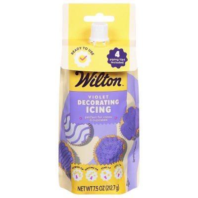 Wilton Violet Decorating Icing Pouch with Tips , 7.5 oz (Pack of 4)