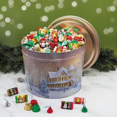 920 pcs Christmas Gift Tin with Hershey's Holiday Chocolate Candy Mix (14 lb)