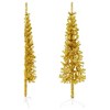 Artificial Half Christmas Tree Gold PVC, Steel Slim, Space-Saving - 3 of 4
