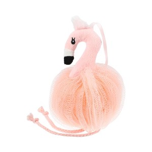 Unique Bargains Bathroom Cartoon Bath Shower Loofah Sponge 6.30"x4.53" Pink 1 Pc - 1 of 4