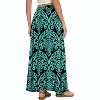 Women's 2025 Maxi A-Line Skirt - Elastic High Waist Flowy Long Skirt with Pockets Black and Green - 3 of 4