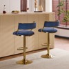 Karl Home Cream Corduroy Upholstered Adjustable Bar Stool With Gold Tone Base - 4 of 4