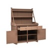 Garden Potting Bench with Storage Shelf, Drawer & Cabinet, Fir Wood Workstation - 3 of 4