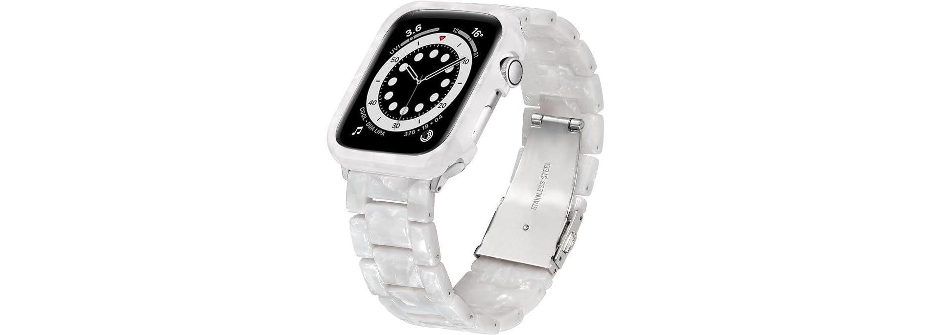 Worryfree Gadgets Resin Band with Bumper Case for Apple Watch
