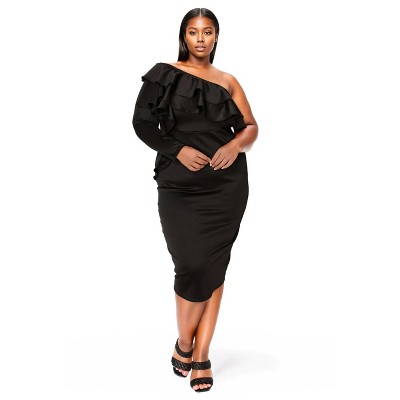 L I V D Women's Val Ruffled Bodycon Dress