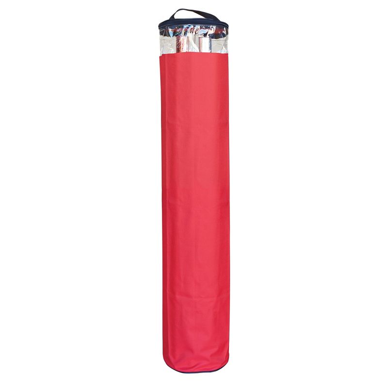 Northlight 41" Red and Clear Zip Up Christmas Gift Wrap Storage Tube Bag - Holds 15-20 Rolls, 1 of 5