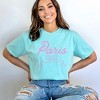 Simply Sage Market Women's Paris Coquette Bow Short Sleeve Garment Dyed Tee - 2 of 2