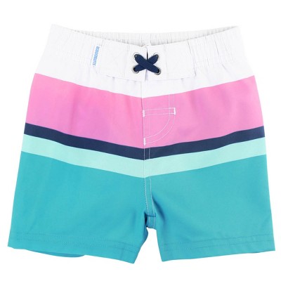 Image of RuggedButts Baby Boys Color Block Swim Trunks, 3-6 Months