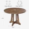 Acekool 47" Round Dining Table - Wooden Pedestal Base for 4-6, Farmhouse Style - 3 of 4