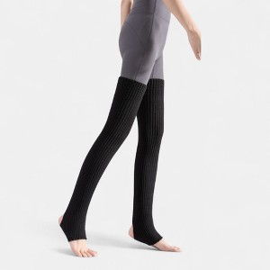 Anna-Kaci Women's Ribbed Knit Stirrup Leg Warmers with Slouch Fit - 1 of 2