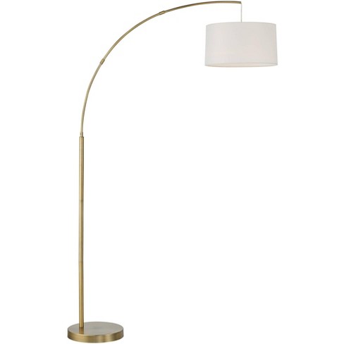 Modern Floor Lamp for Living Room, Adjustable Height Standing Lamp with  Marble Base, 3-Way Dimmable Gold Brass Tall Pole Light with White Linen  Shade