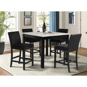 NicBex Dining Table Set for 4 Transitional Style 42" Counter Height Dining Set Faux Marble Table with 4 Chairs for Kitchen - 1 of 4