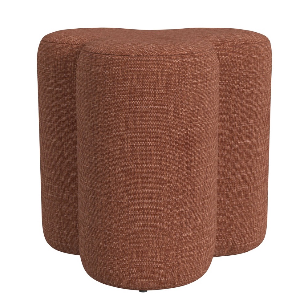 Photos - Pouffe / Bench HomePop Clover Shaped Chenille Ottoman Rust