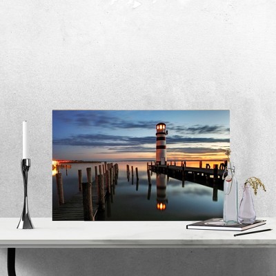 Northlight LED Lighted Coastal Sunset Lighthouse Scene Canvas Wall Art - 15.75" x 23.5"