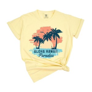 Simply Sage Market Women's Aloha Hawaii Short Sleeve Garment Dyed Tee - 1 of 3