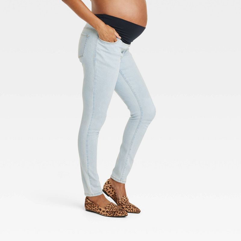 Over Belly Skinny Maternity Pants - Isabel Maternity by Ingrid &#38; Isabel&#8482; Light Wash, 3 of 6