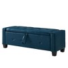 JUJABU 48" Upholstered Storage Ottoman Bench with Faux Leather Seat for Bedroom, Living Room, or Hallway - 2 of 4