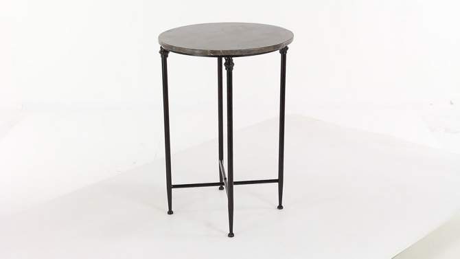 Traditional Iron and Marble Accent Table Black - Olivia &#38; May, 2 of 5, play video