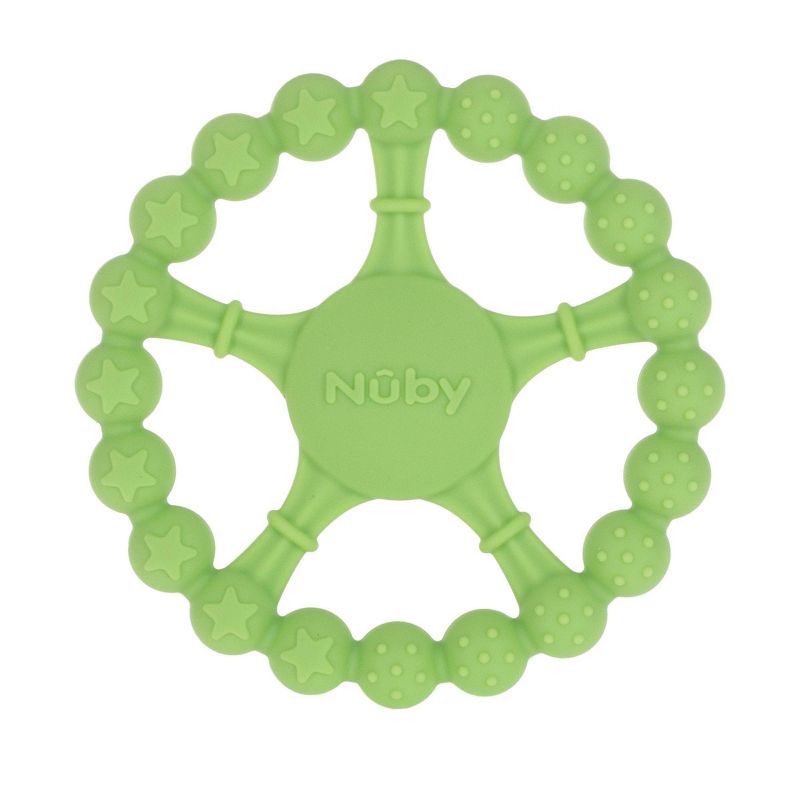 Nuby Silicone Wheel Teether - Green, 1 of 6
