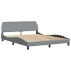 vidaXL Elegant Light Gray Fabric Queen Bed Frame - Modern Design with Headboard, Sturdy Wooden & Metal Support, for Bedroom Comfort - 2 of 4