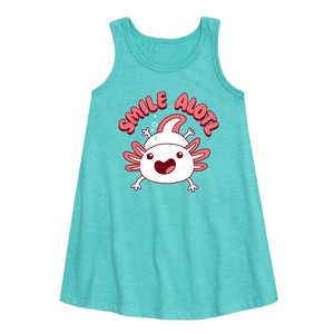 Girls' - Instant Message - Smile Alotl Graphic Sleeveless Aline Dress - 1 of 4