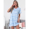 INSPIRE CHIC Women's Nightgown Short Sleeve Printed Sleepwear Sleepshirts Cute Night Shirts Soft Stretchy Pajama Dress - 2 of 4