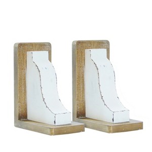 VIP Wood 8 in. White Traditional Bookends Set of 2 - 1 of 4