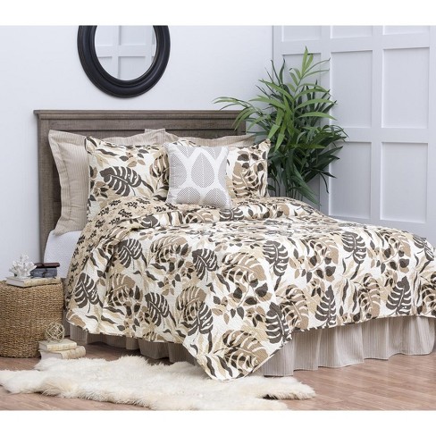 C&f Home Silhouette Palm Cotton Quilt Set - Reversible And Machine ...