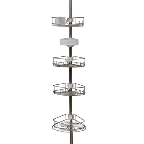 HiRise Four Corner Standing Shower Caddy with 9' Tension Pole Rust Proof  Aluminum Shower Organizer - Better Living Products