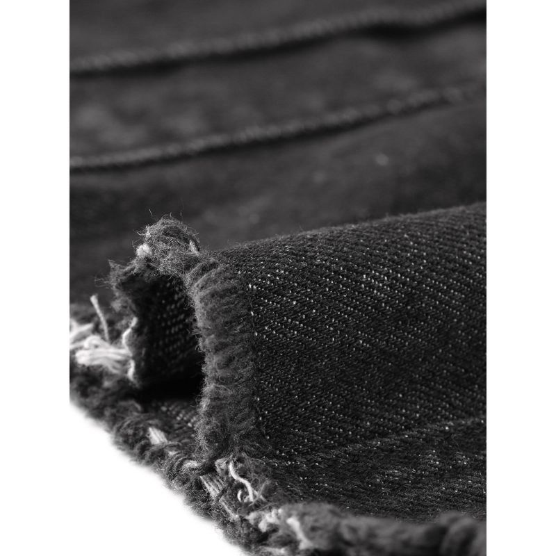 Agnes Orinda Women's Plus Size Button Long Sleeve Raw Hem Long Denim Jackets, 5 of 6