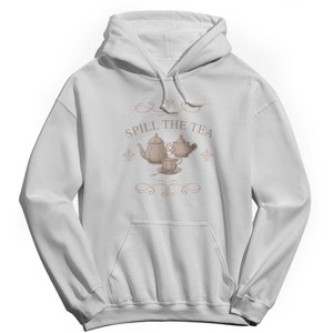 Rerun Island Women's Spill The Tea Long Sleeve Oversized Graphic Cotton Sweatshirt Hoodie - 1 of 3