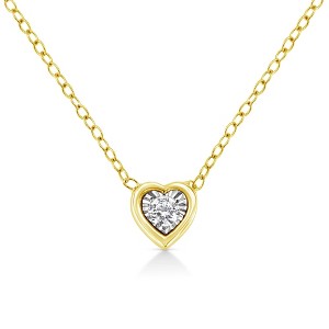 Haus of Brilliance 10K Yellow Gold Plated Silver Diamond Pendant Necklace - 1 of 4
